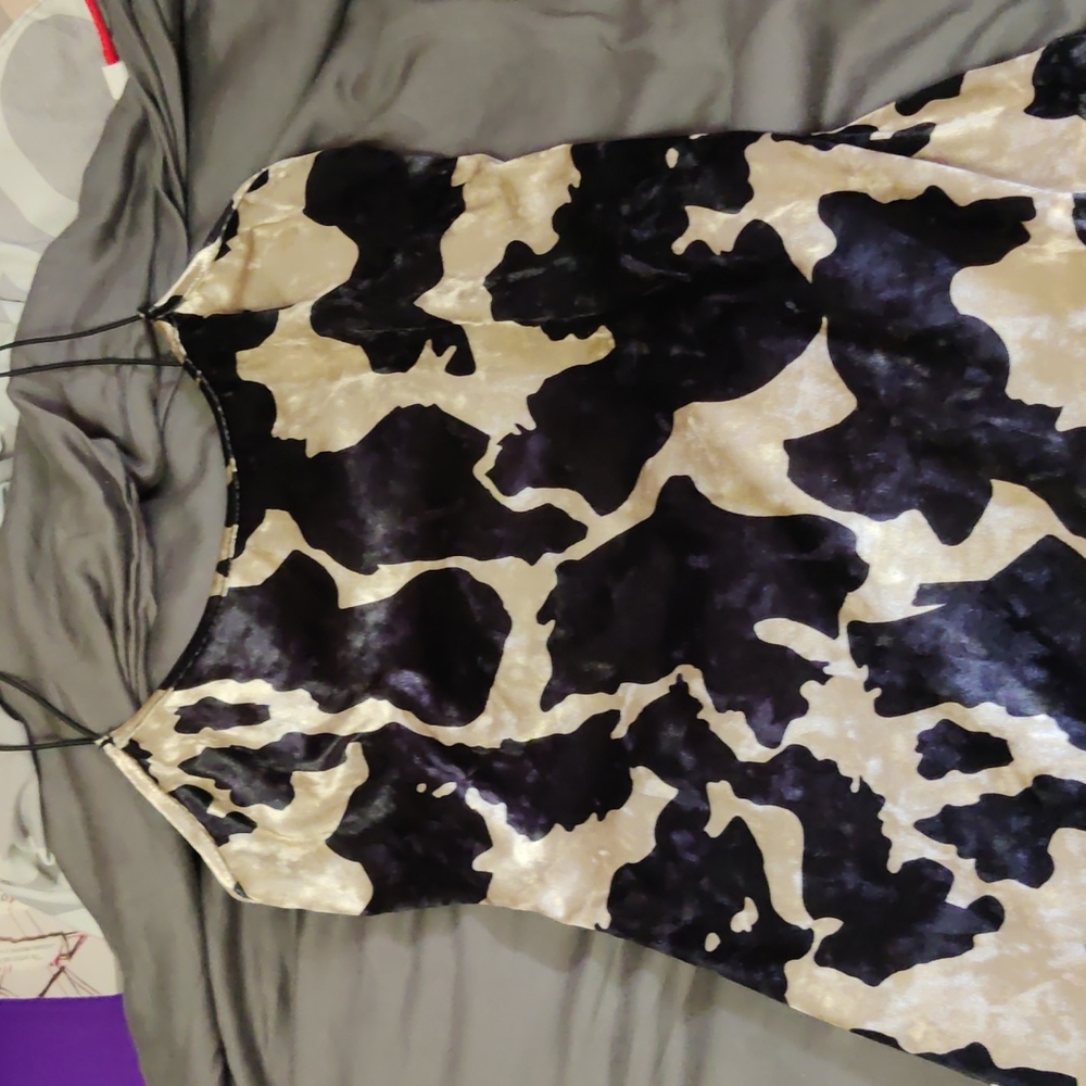 Cow print mini dress